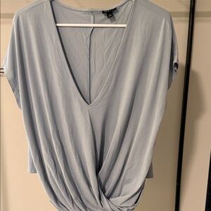 Torrid Soft Blue V-Neck Blouse